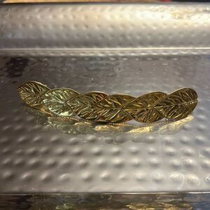 Vintage Gold-Tone Leaf Belt Buckle